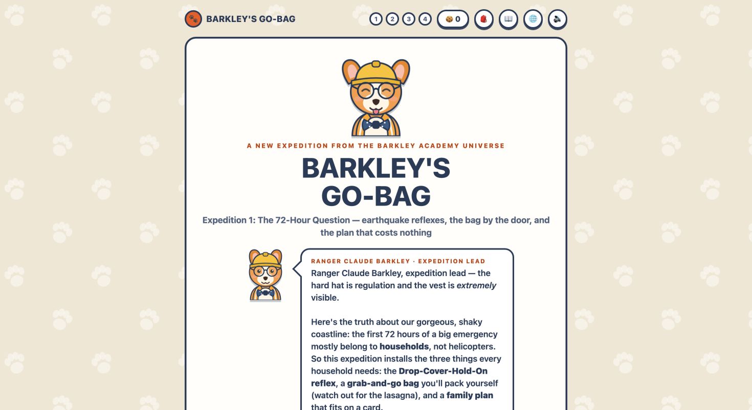 Ranger Claude Barkley introduces the Go-Bag expedition.